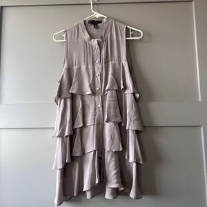 Anthropologie Ya Da Sleeveless Tunic Top Women‎ Large 100% Silk Layered Luxury